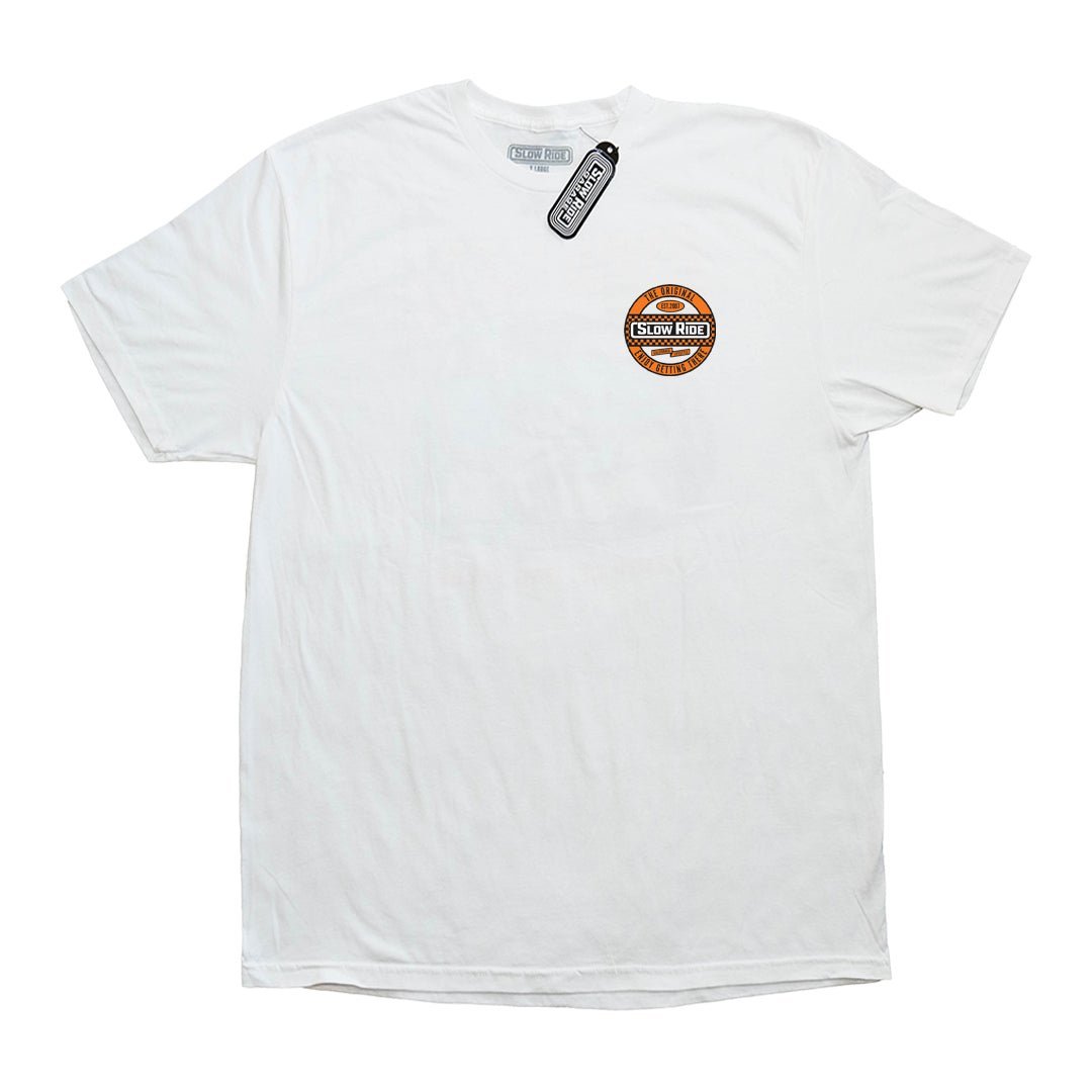 Checkered Tee (White) - Slow Ride