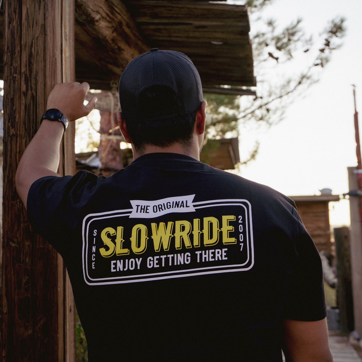 License Plate Heavyweight Tee (Black) - Slow Ride