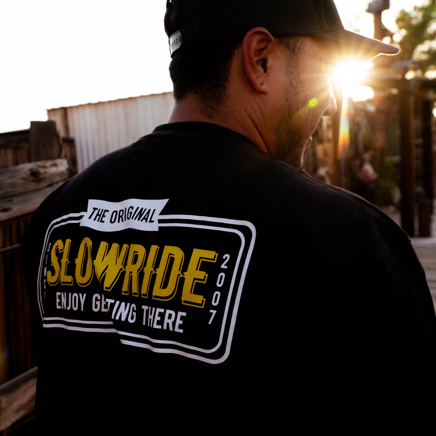 License Plate Heavyweight Tee (Black) - Slow Ride