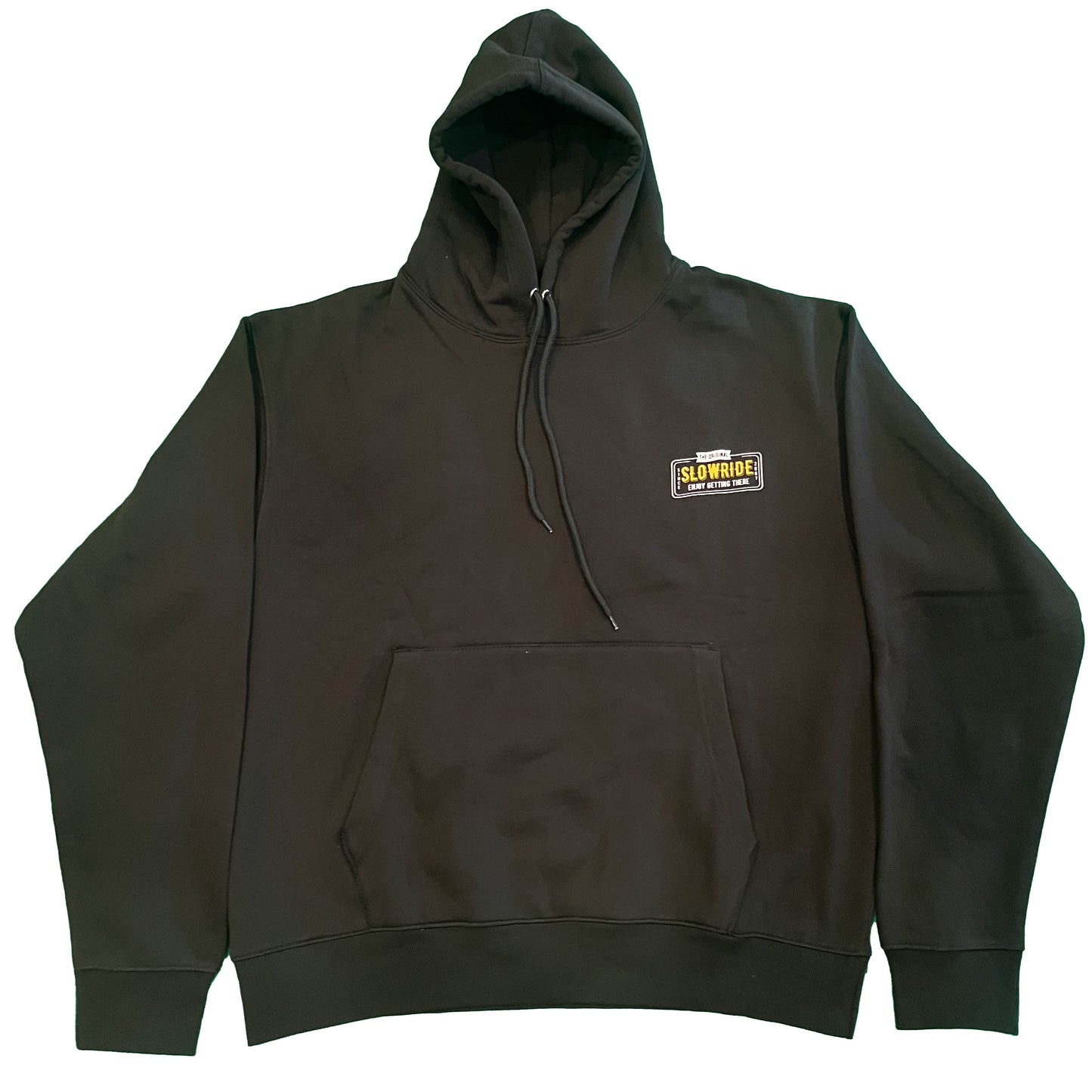 Plate Embroidered Hoodie (Black) - Slow Ride