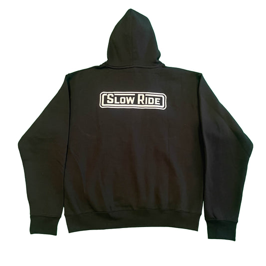 Radio Embroidered Hoodie (Black) - Slow Ride