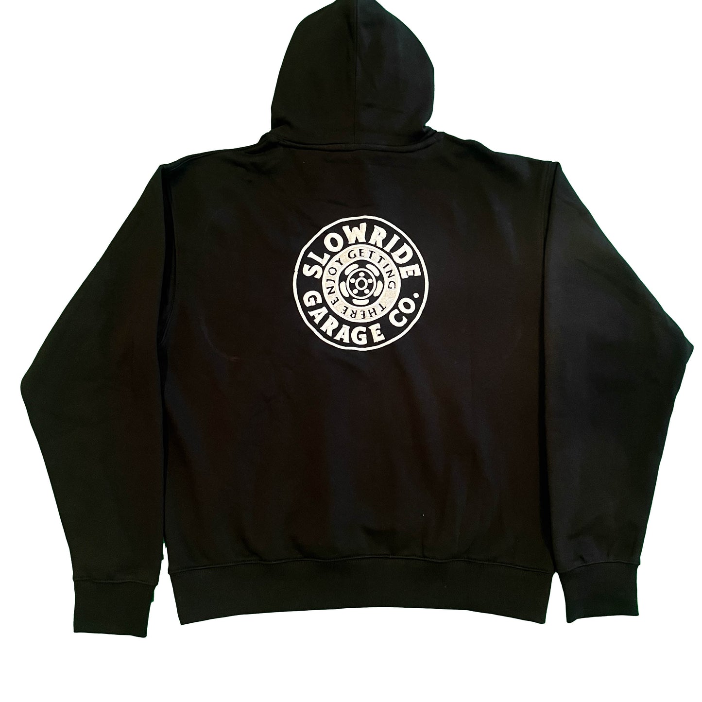 Space Wheel Embroidered Hoodie (Black) - Slow Ride