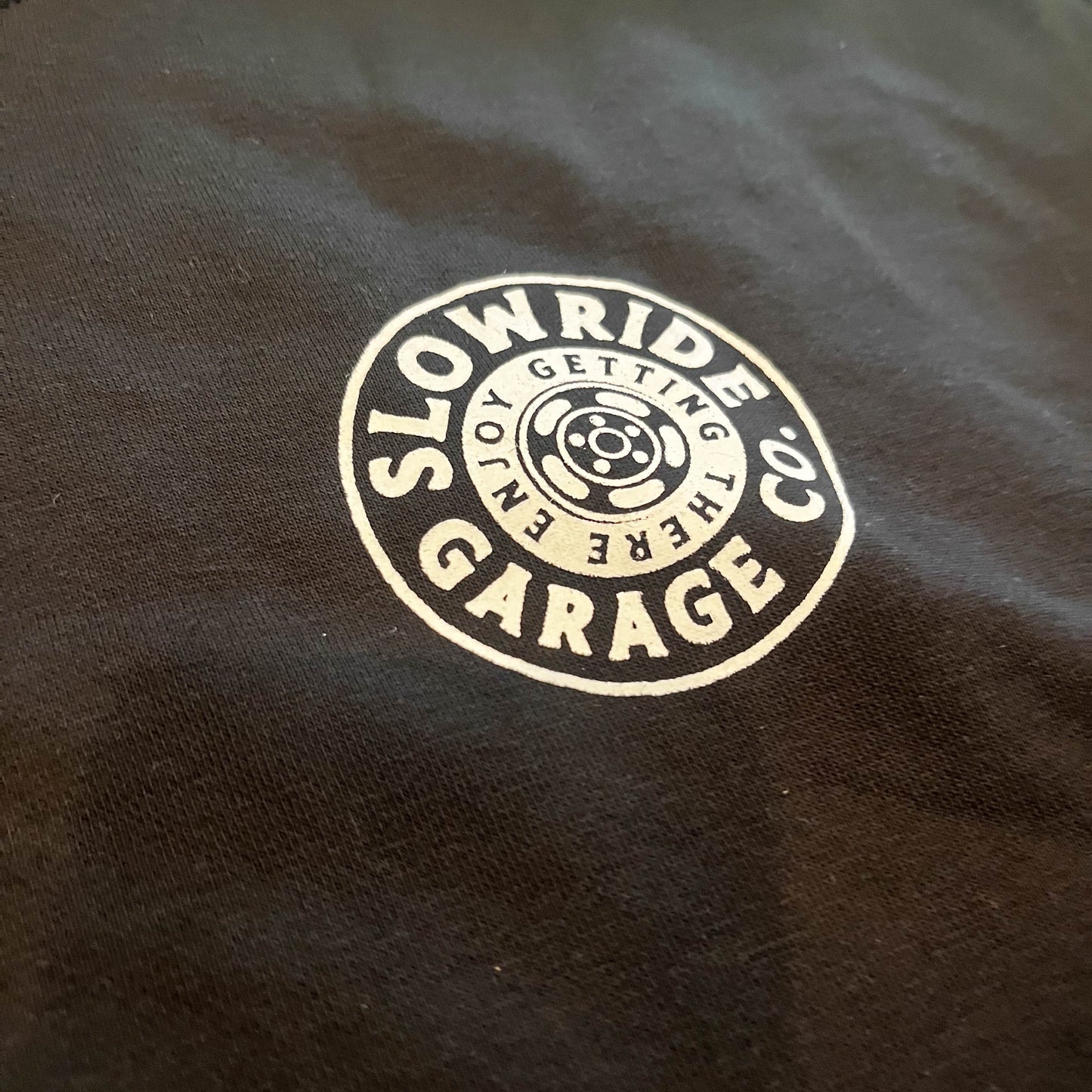 Space Wheel Embroidered Hoodie (Black) - Slow Ride