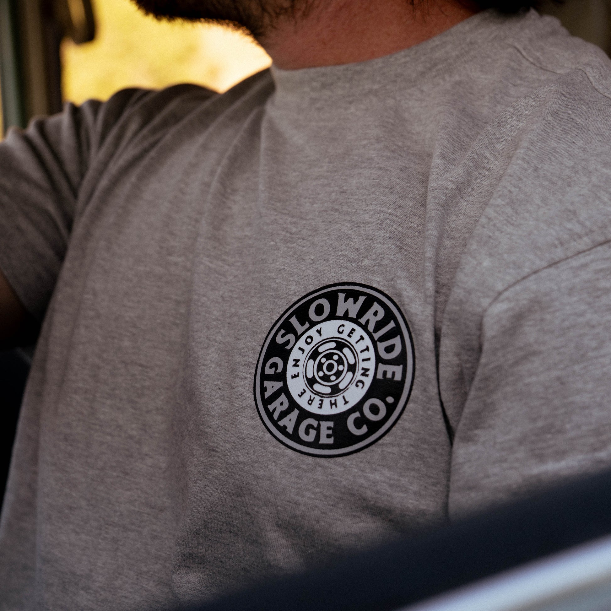Space Wheel Tee (Grey) - Slow Ride