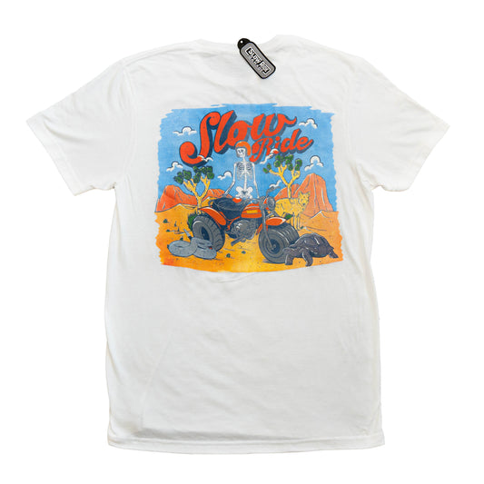 Three Wheelin' Tee Day (White) - Slow Ride