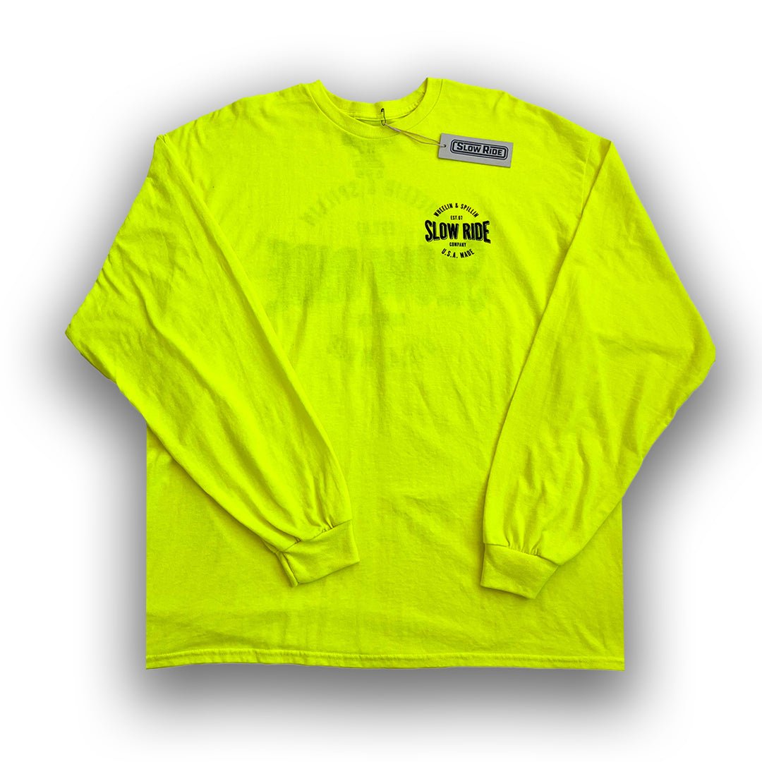 USA Made L/S Safety Tee (Safety Green) - Slow Ride