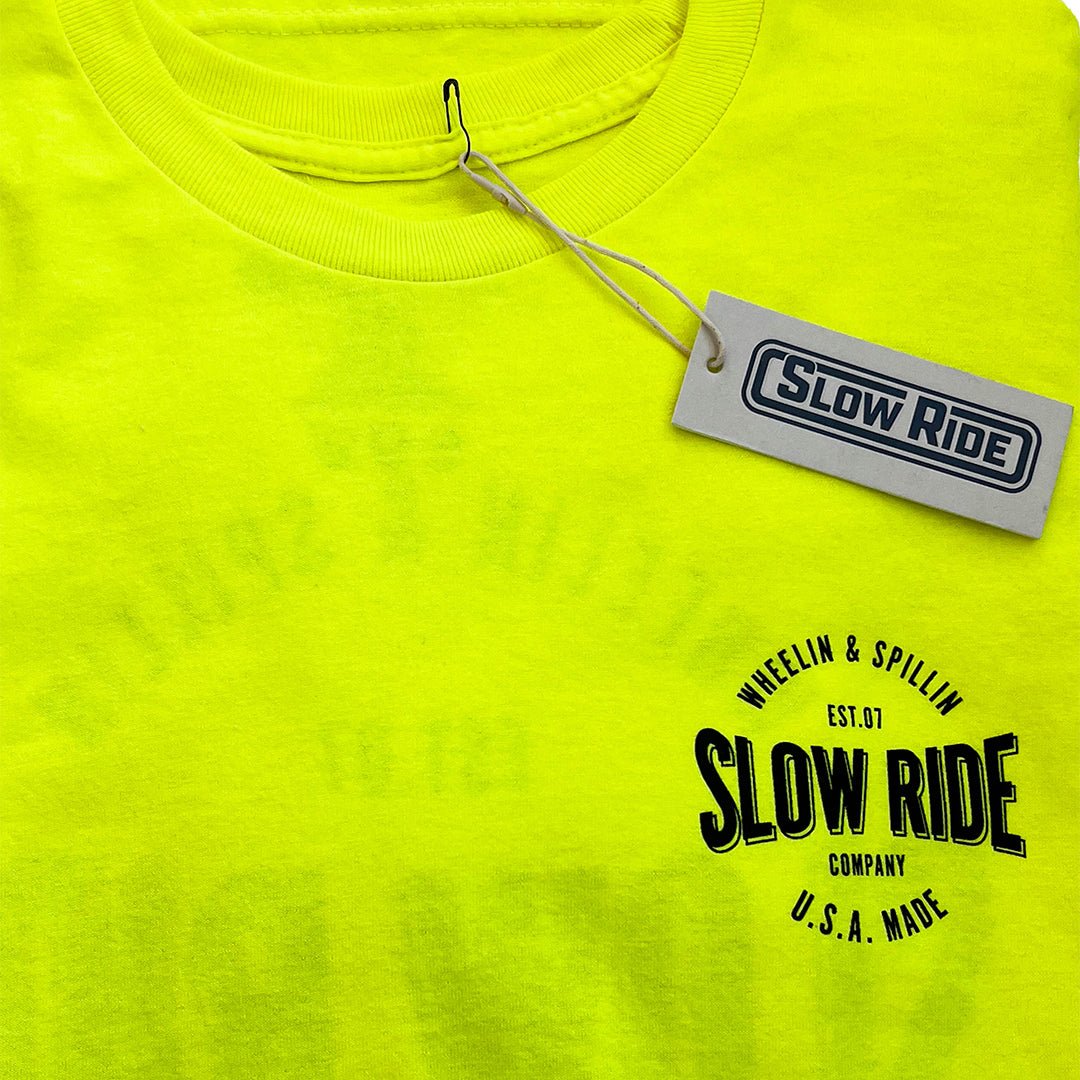 USA Made L/S Safety Tee (Safety Green) - Slow Ride