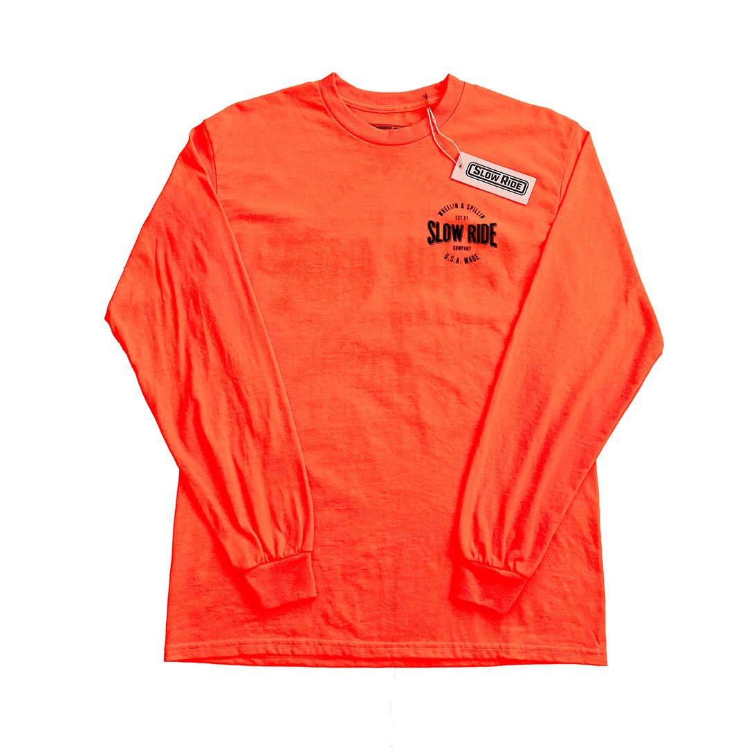 USA Made L/S Safety Tee (Safety Orange) - Slow Ride