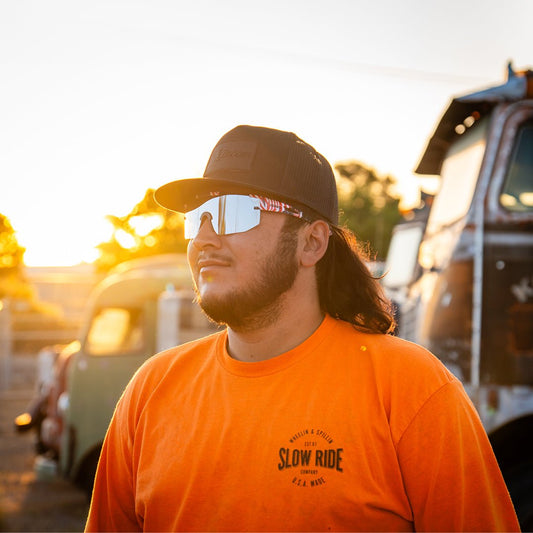 USA Made L/S Safety Tee (Safety Orange) - Slow Ride