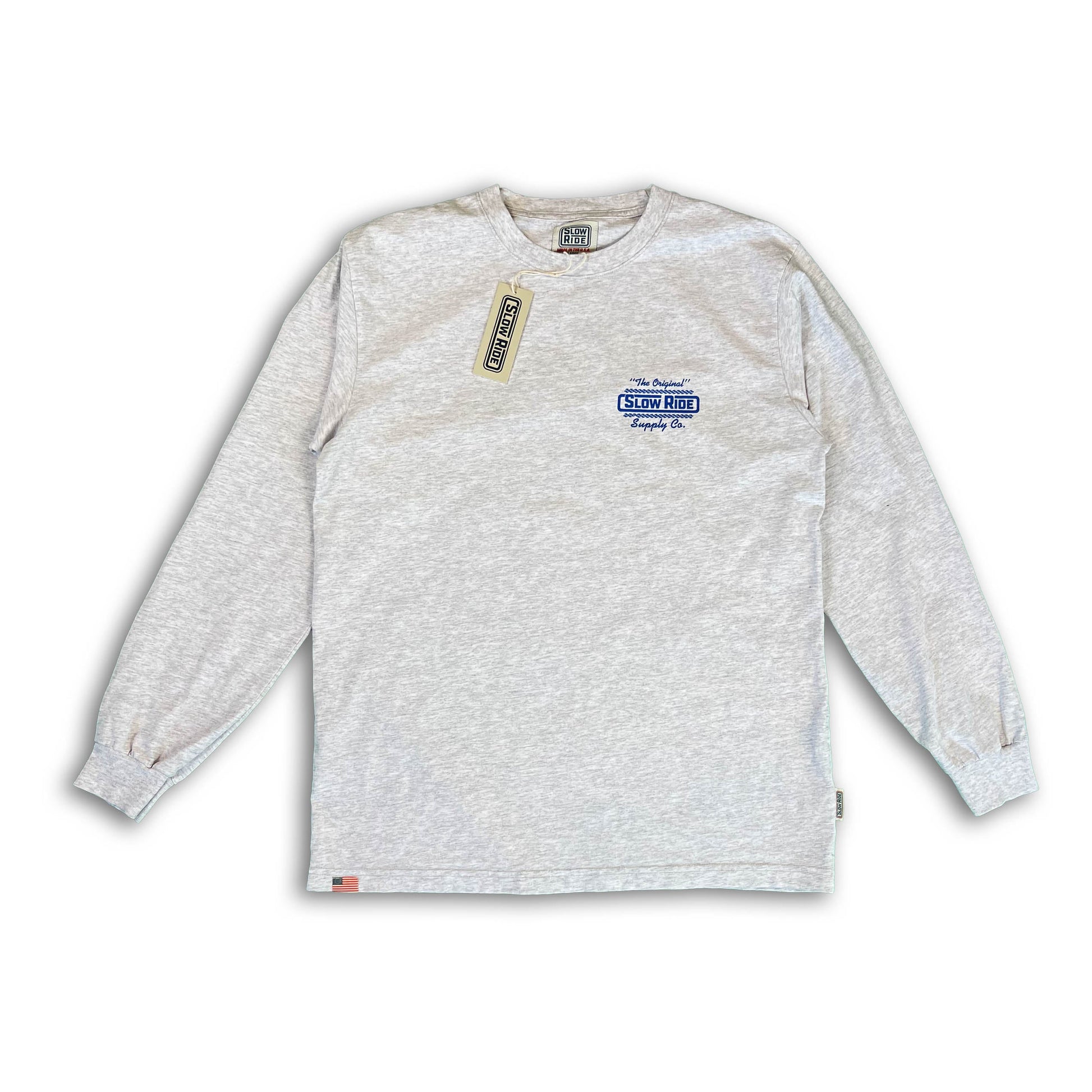USA Made L/S Tee Grey - Slow Ride