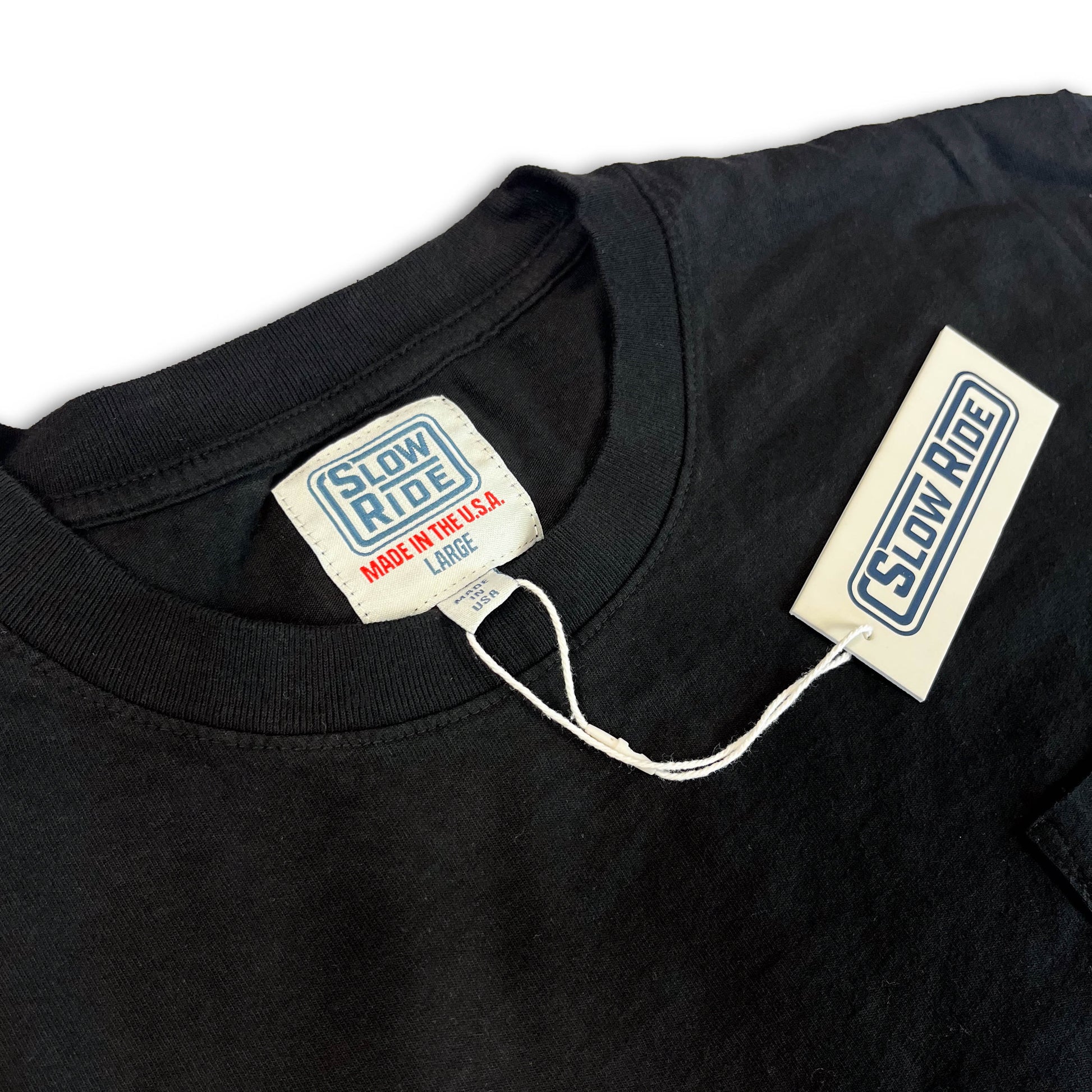 USA Made Pocket Tee Black - Slow Ride