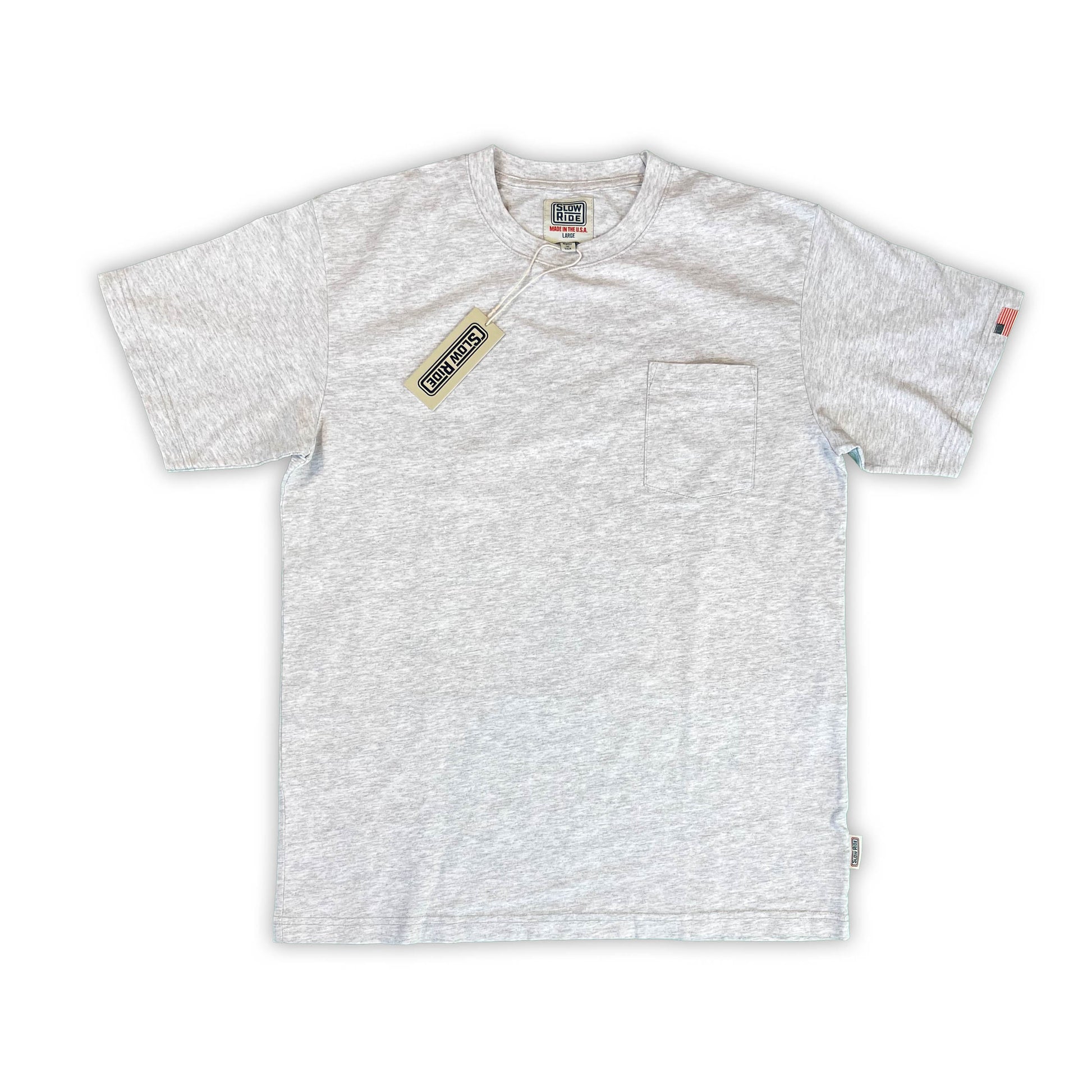 USA Made Pocket Tee Grey - Slow Ride