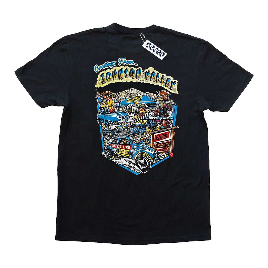 Welcome To Johnson Valley Tee (Black) - Slow Ride