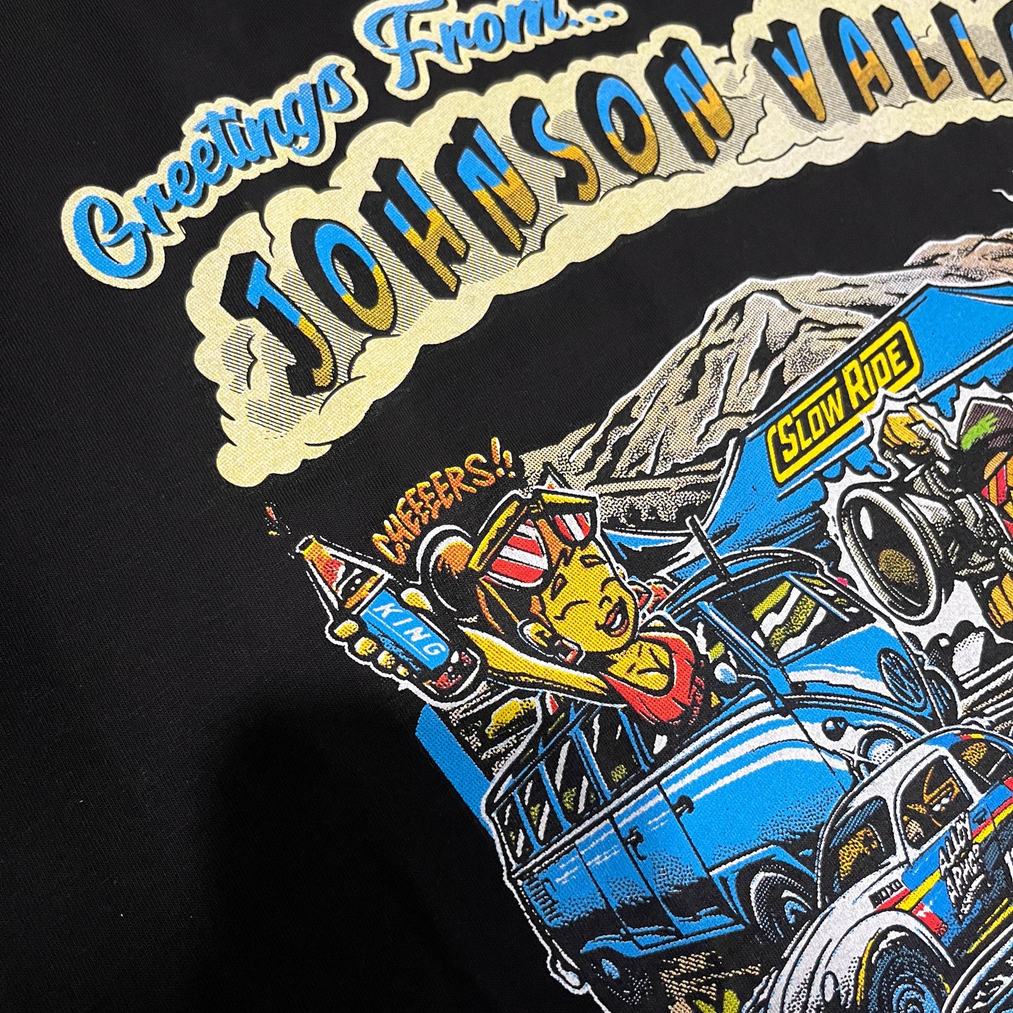 Welcome To Johnson Valley Tee (Black) - Slow Ride