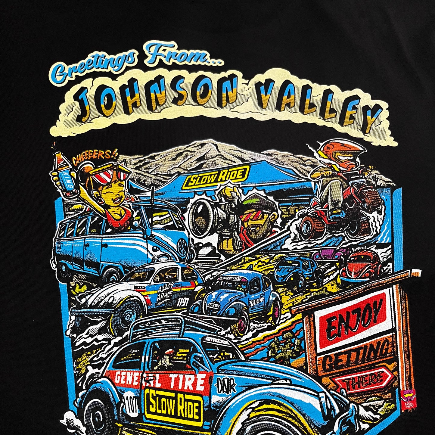 Welcome To Johnson Valley Tee (Black) - Slow Ride